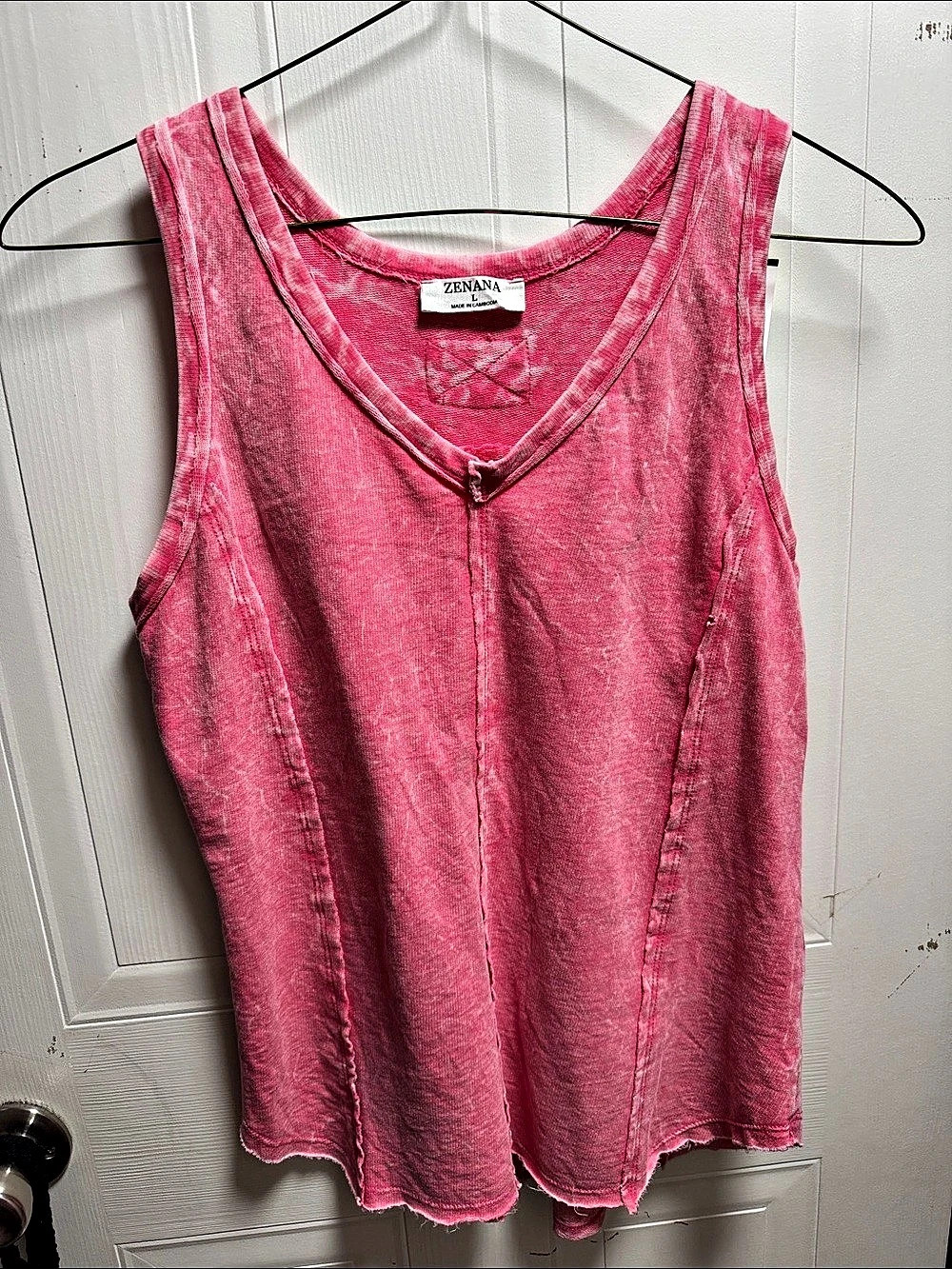 Zenana Pink Cotton Tank Top